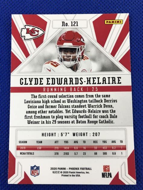 Clyde Edwards Helaire Panini Phoenix Football Fire Burst Rc