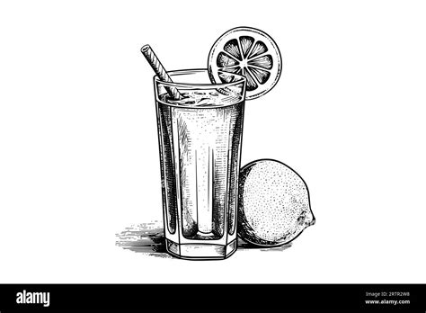 Water With Lemon Hand Drawn Engraving Style Vector Illustration Stock Vector Image And Art Alamy