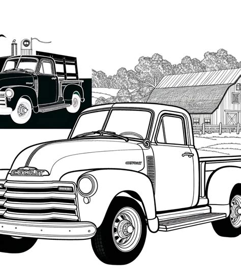 Classic Truck Coloring Page Printable Etsy Australia