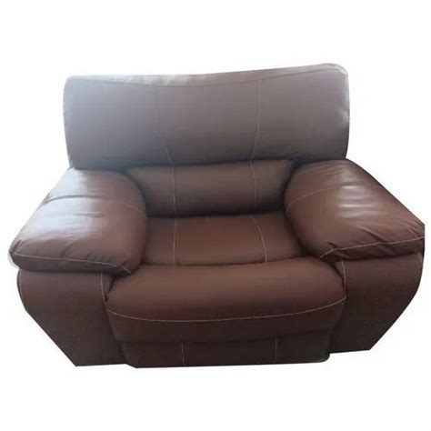 Leather Manual Brown Recliner Chair Seating Capacity Seater Size