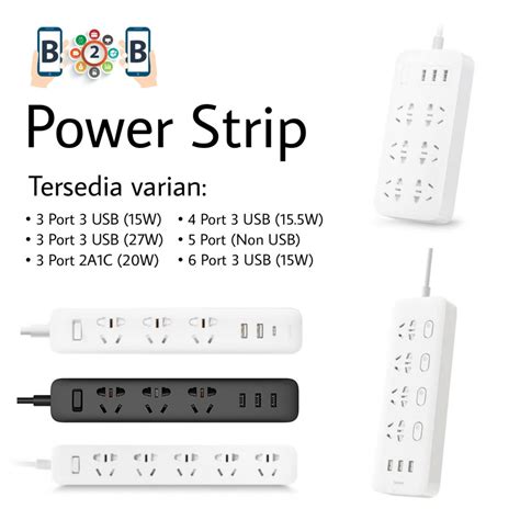 Jual Mijia Power Strip Plug Adapter W W W Port Usb