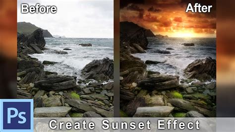 How To Create A Sunset Effect In Photoshop Example Irish Sunset Photoshop Tutorial Youtube