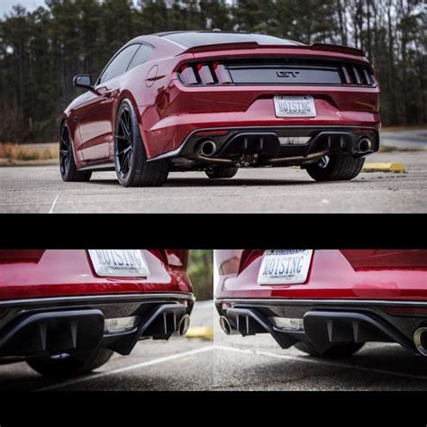 Rtr Style Single Hole Exhaust Rear Diffuser Mustang 15 17 Gt Premium