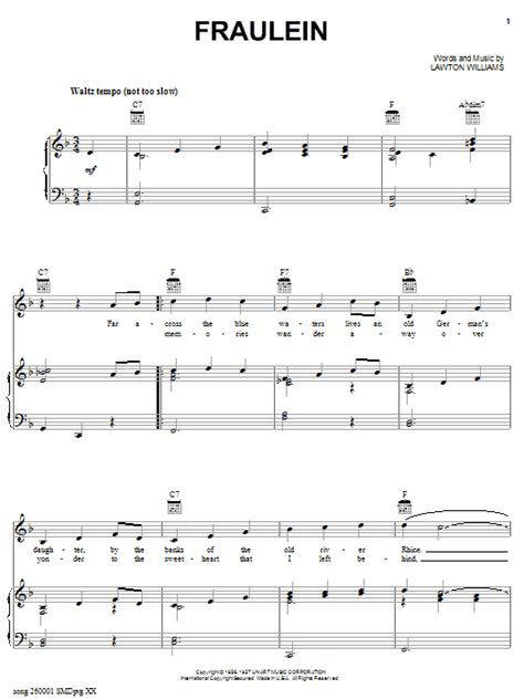 Fraulein | Sheet Music Direct