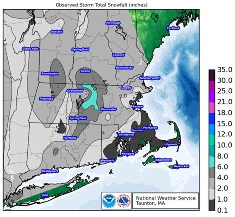 Massachusetts snowfall totals - The Boston Globe