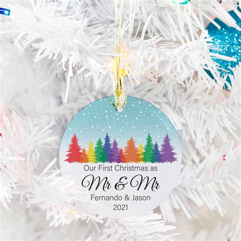 Personalized Same Sex Married Ornament And Mr Mrs First Christmas