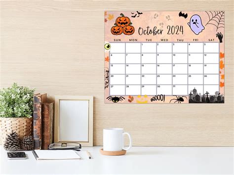 Editable October 2024 Calendar Printable Calendar Cute Calendar For