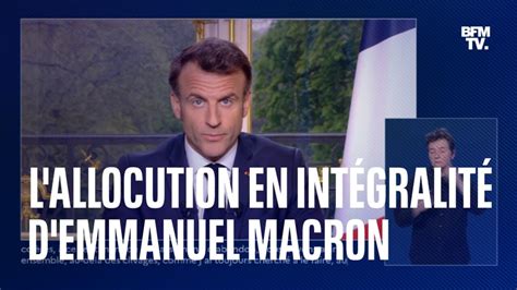 L Allocution En Int Gralit D Emmanuel Macron