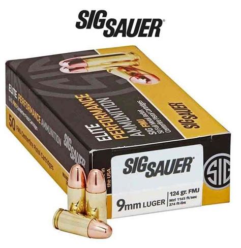 Sig Sauer Mm Gr Elite Ball Fmj Ammo Pack Londero Sports