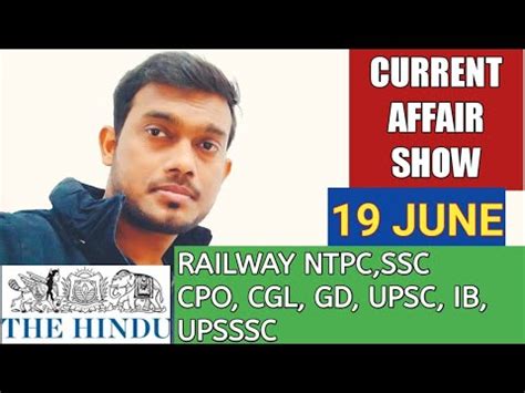 June Current Affair Railway Ntpc Ssc Upsc Ibps Mj Sir