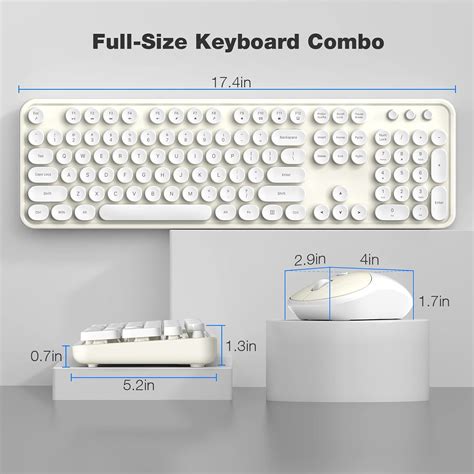 Knowsqt Combo De Teclado Y Mouse Inal Mbricos Color Blanco Lechoso