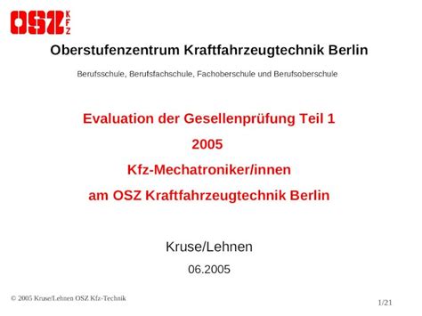 PPT Oberstufenzentrum Kraftfahrzeugtechnik Berlin Berufsschule