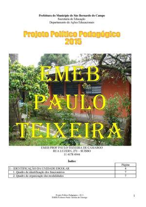 Emeb Professor Paulo Teixeira De Camargo - Calaméo - PPP 2015 EMEB "Prof. Paulo Teixeira de Camargo"