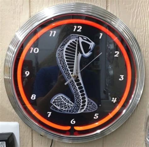 Shelby Cobra Neon Clock Ford Clocks Signs Neons Snake Etsy In