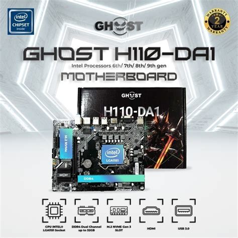 Jual MOTHERBOARD GHOST H110 DA1 LGA 1151 NVME Shopee Indonesia