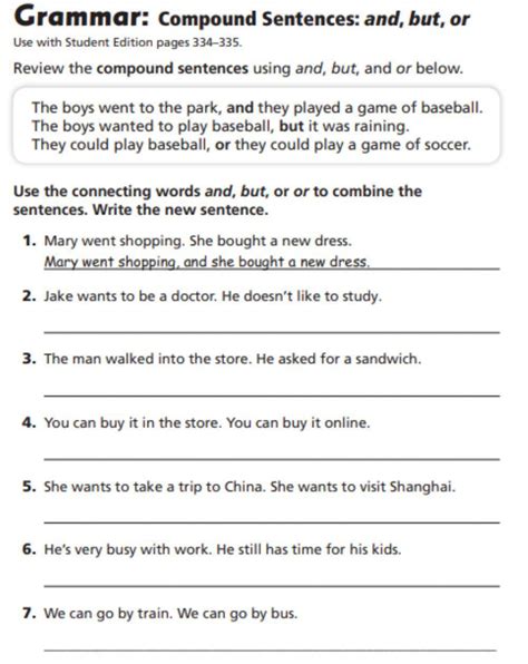 Writing Compound Sentences Worksheets K5 Learning Worksheets Library