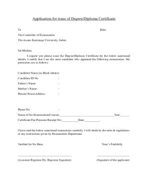 Fillable Online Sample Request Letter For Degree Certificate Fax Email