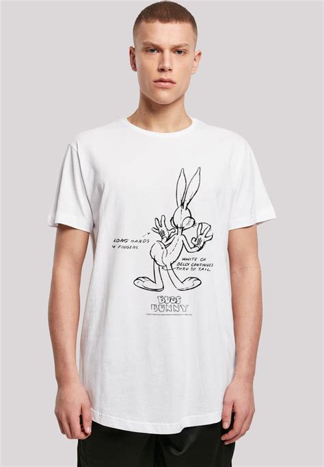 F4nt4stic Looney Tunes Bugs Bunny Belly T Shirt Print Whitewit Zalandobe