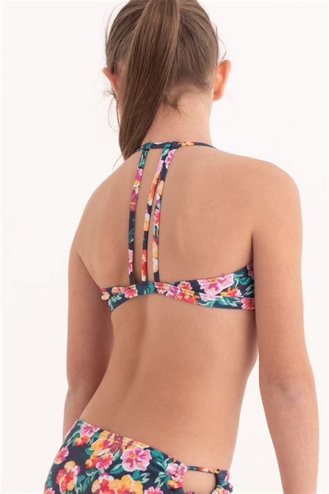 Bikini Espalda Cruzada Floreado Multicolor Bas Basic Simple