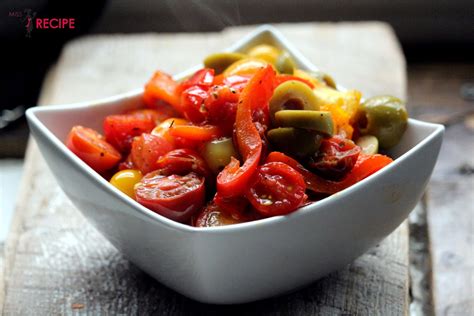 Salade De Poivrons R Tis Tomates Et Olives Miss Recipe