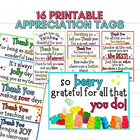 Teacher Employee Appreciation T Tags Thank You Teacher Appreciation