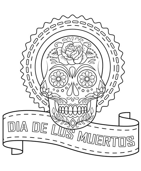 Desenhos De Dia Dos Mortos Para Colorir