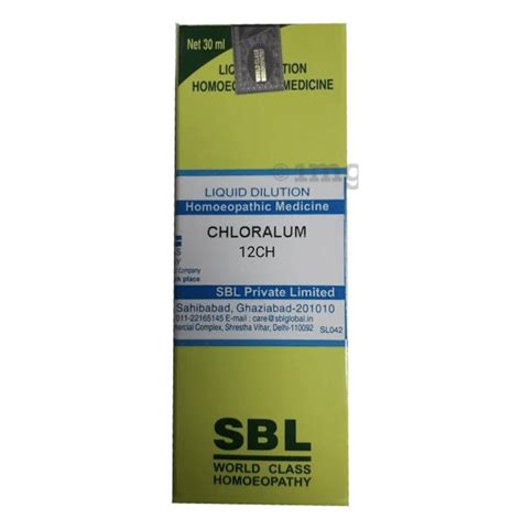 SBL Chloralum Dilution 12 CH Buy Bottle Of 30 0 Ml Dilution At Best