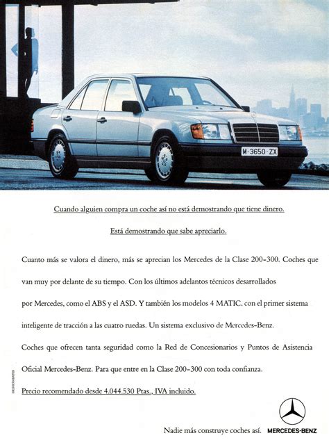 Vintage Car Advertisements — Mercedes Benz 200 300 Series W124 Ad