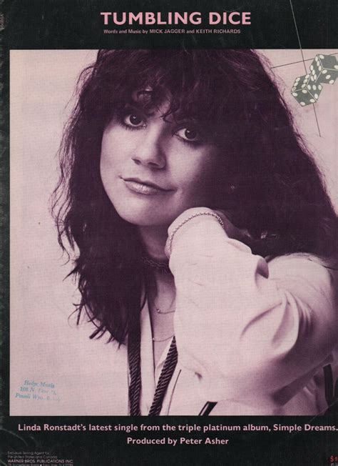 Linda Ronstadt Sheet Music Tumbling Dice 1978peter Ashernew Old