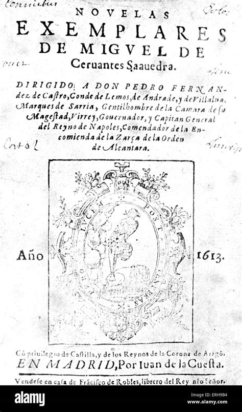 Novelas Ejemplares By Miguel De Cervantes Title Page Of 1613 Edition