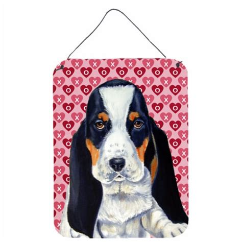 Basset Hound Hearts Love And Valentines Day Portrait Wall Or Door