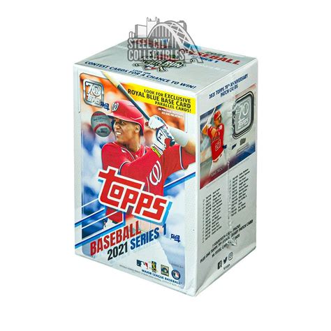 2021 Topps Series 1 Baseball 7 Pack Blaster Box Blue Parallels