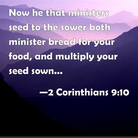 2 Corinthians 910 Now He That Ministers Seed To The Sower Both