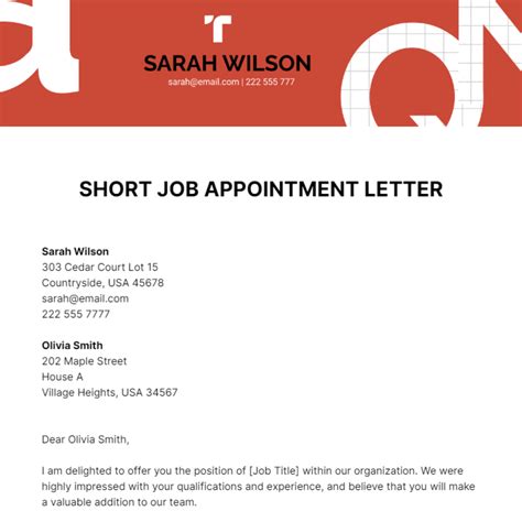 Free Job Appointment Letter Templates And Examples Edit Online And Download