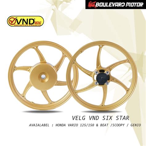 Jual VELG VND SIX STAR HONDA BEAT SCOOPY GENIO VARIO 125 VARIO 150