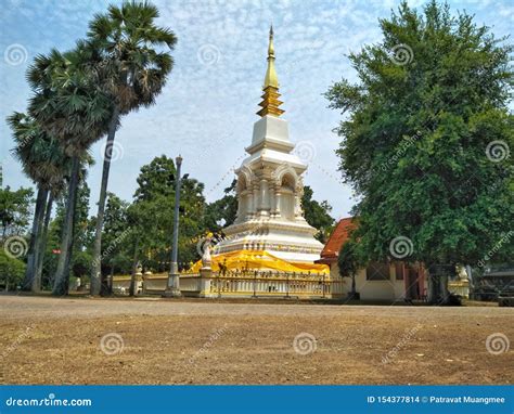 Old Pagoda In Pra That Bang Phuan Temple In Nong Khai Province Of