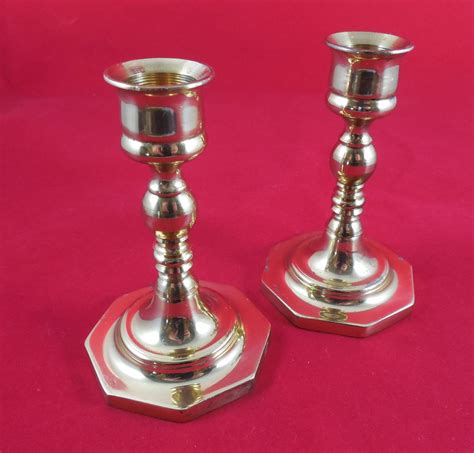 Brass Candlestick Holders 4 3 4 Vintage Made In England Brass Vintage Traditional Brass