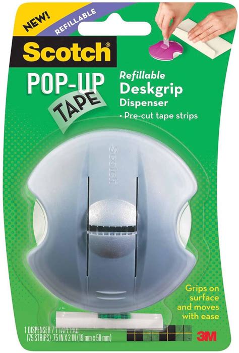 Scotch Pop Up Tape Refillable Deskgrip Dispenser 34 X 2