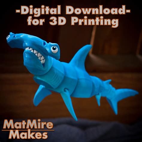 Hammerhead Shark Digital Stl File For Dprinting Articulated Etsy