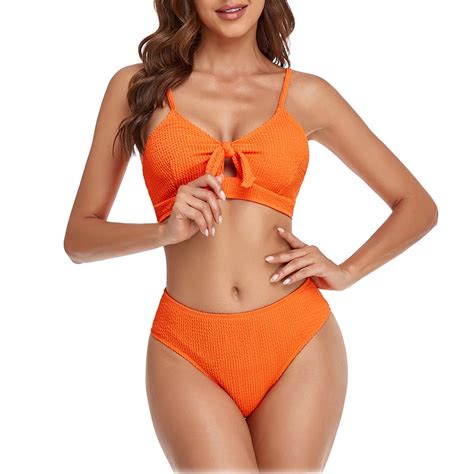 Niewtr Women Wrap Bikini Set Push Up High Waisted 2 Piece Swimsuitsoranges