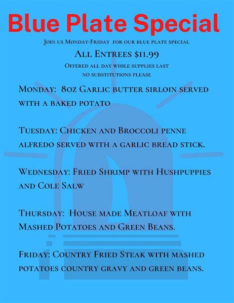 Blue Plate Specials - Woods Fort Golf Club