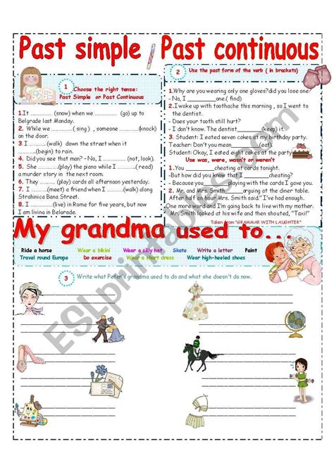 Past Simple And Past Continuous Used To Esl Worksheet By Jelenac