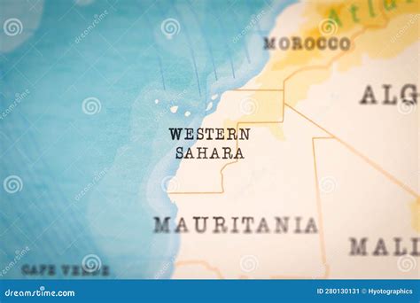 The Realistic Map of Western Sahara. Stock Image - Image of vacation ...