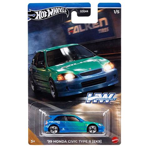 Машинка Mattel HOT WHEELS SPEEDGRAPHICS 1 64 99 HONDA CIVIC TYPE R EK9 GDG44 купить с