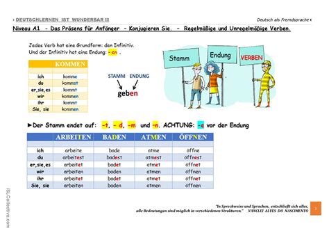 A Das Pr Sens F R Anf Nger Konj Deutsch Daf Arbeitsbl Tter Pdf Doc