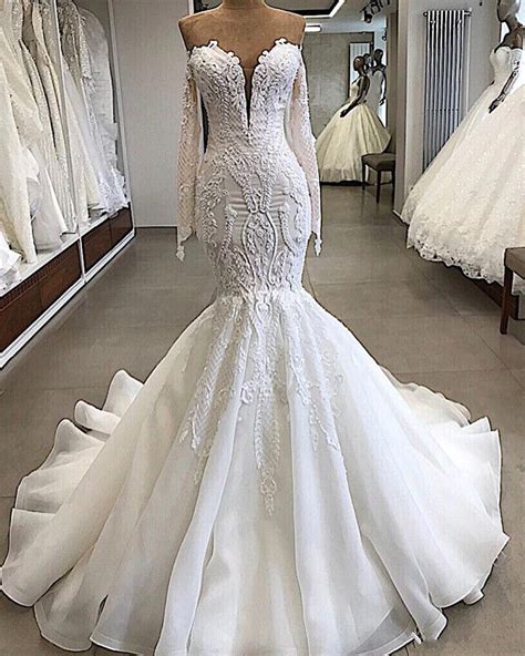 Sexy White Lace Mermaid Wedding Dress Vintage Bohemian Beach Appliqued