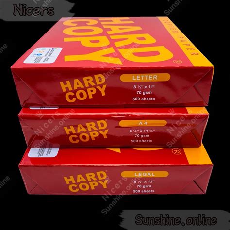 500 Sheets Hard Copy Bond Paper Ultra White Copier Paper Short A4 Long