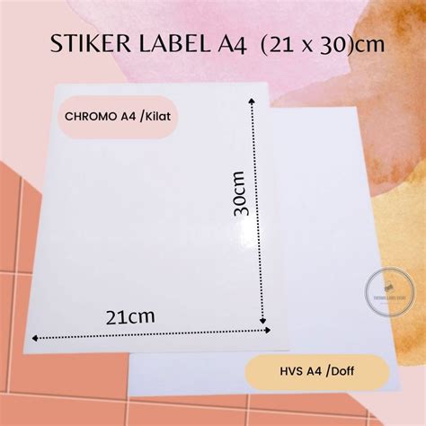 Jual Stiker A4 Kertas Stiker Stiker Label Chromo Glossy Shopee Indonesia