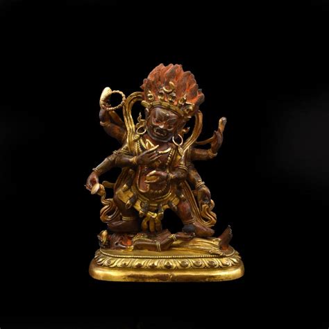 Sold Price Gilt Bronze Buddha Deity Six Armed Mahakala February 6