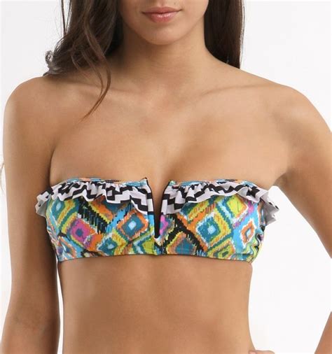 Tavik Tribal Color Block Bandeau Strapless Bikini Top Only For Pacsun